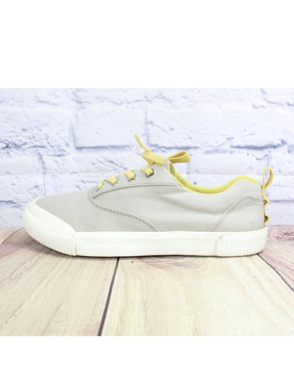 LL Bean Eco Woods Canvas Lace Up Low Top Sneakers Gray Size 6 M